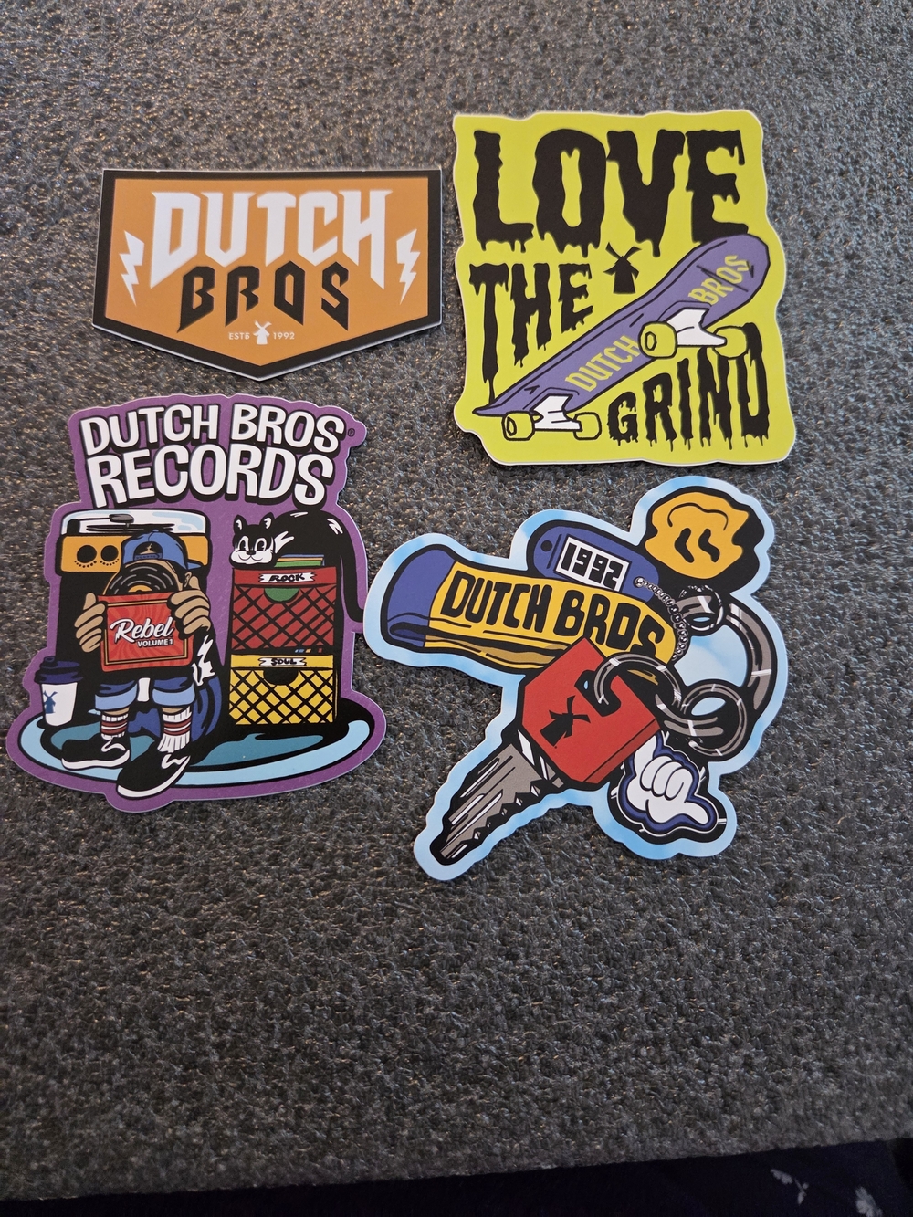Dutch Bros 4 Pack Of Stickers In great condition